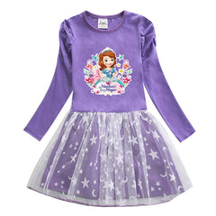 New Cotton Kids Toddler Sophia Princess Costume Girl Dress Party Holiday