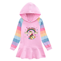 New Girl Party Holiday Toddler Princess Costume Unicorn Rainbow Dress For Casual Wear Birthday