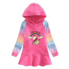 New Girl Party Holiday Toddler Princess Costume Unicorn Rainbow Dress For Casual Wear Birthday