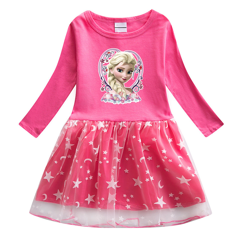 New Girl Party Holiday Toddler Princess Costume Elsa Dress For Casual Wear Birthday