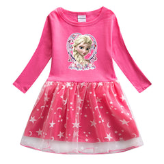 New Girl Party Holiday Toddler Princess Costume Elsa Dress For Casual Wear Birthday