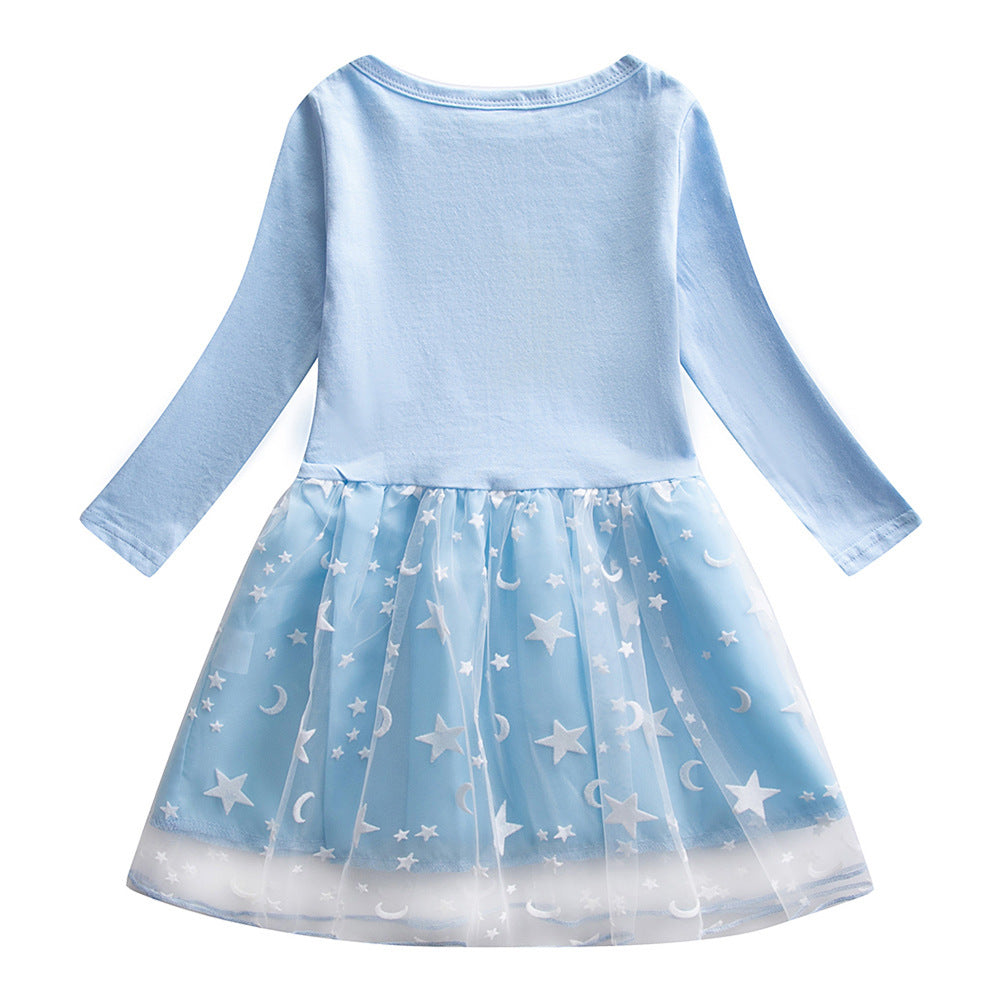 New Girl Party Holiday Toddler Princess Costume Elsa Dress For Casual Wear Birthday