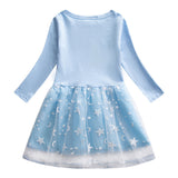 New Girl Party Holiday Toddler Princess Costume Elsa Dress For Casual Wear Birthday