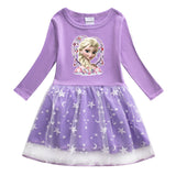 New Girl Party Holiday Toddler Princess Costume Elsa Dress For Casual Wear Birthday