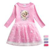New Girl Party Holiday Toddler Princess Costume Elsa Dress For Casual Wear Birthday