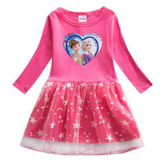 New Girl Party Holiday Toddler Princess Costume Elsa Anna Dress For Casual Wear Birthday