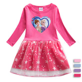 New Girl Party Holiday Toddler Princess Costume Elsa Anna Dress For Casual Wear Birthday