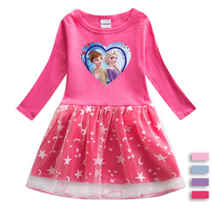 New Girl Party Holiday Toddler Princess Costume Elsa Anna Dress For Casual Wear Birthday