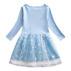 New Girl Party Holiday Toddler Princess Costume Elsa Anna Dress For Casual Wear Birthday