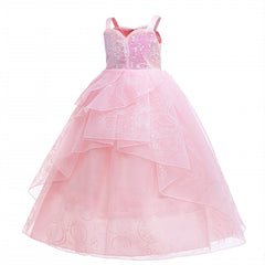 New Girl Cosplay Wicked Glinda Costume Sparkling dress For Toddler Kids Halloween