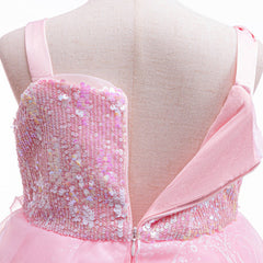 New Girl Cosplay Wicked Glinda Costume Sparkling dress For Toddler Kids Halloween