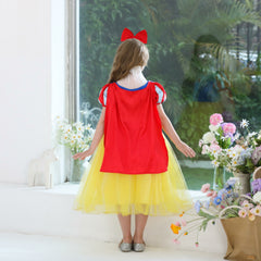 New Snow White Costume Princess Cape Girls Dresses With 8 pieces set