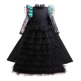 New Wicked Witch Elphaba Halloween Costume Dress with Cape Cosplay Outfits For Girls