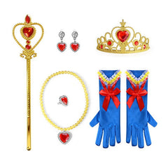 New Princess Snow White Costume Halloween Girls Dresses With Cape Set