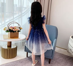 New Girl Dress Party Holiday Toddler Princess Costume Sky Star Moon Dress For Casual Wear Birthday
