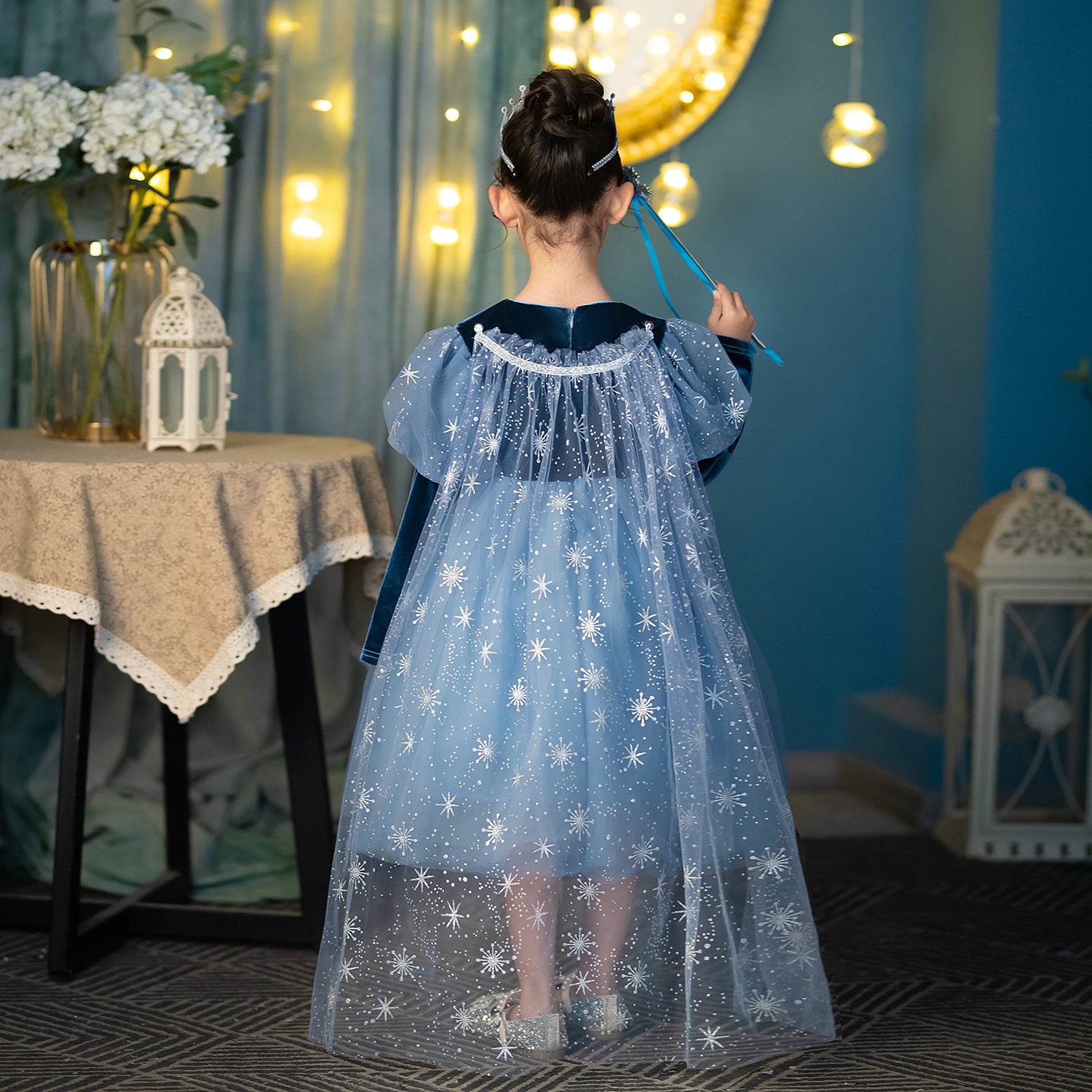 Girl Costume Dress Anna Elsa New  Cosplay Party Holiday Wedding Dress