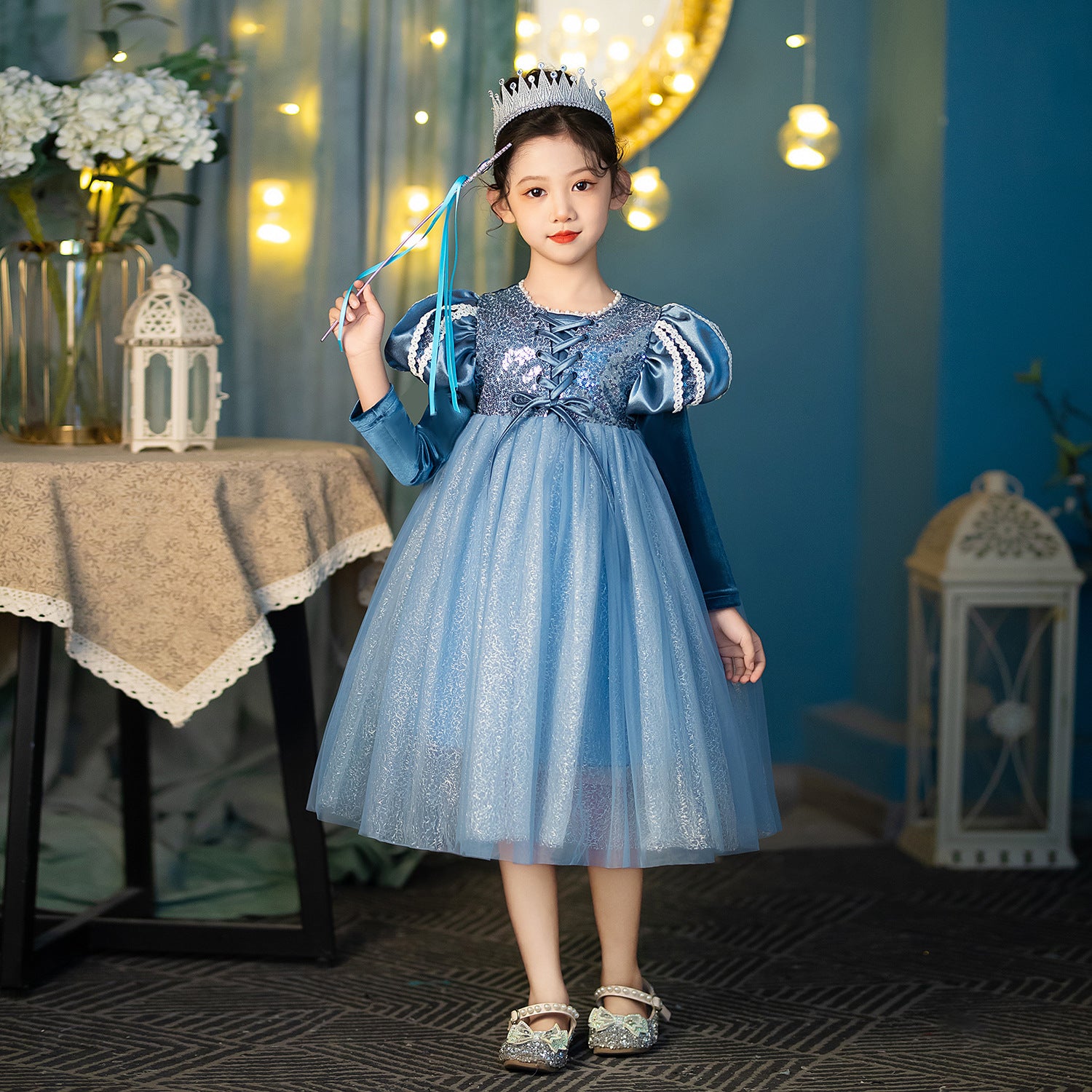 Girl Costume Dress Elsa Anna New  Cosplay Party Holiday Wedding Dress Birthday