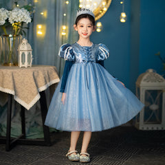 Girl Costume Dress Elsa Anna New Cosplay Party Holiday Wedding Dress Birthday