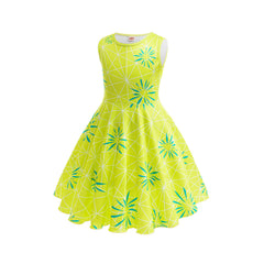 Inside Out Joy Dress Cosplay New Princess Costume Dresses Halloween Party Holiday