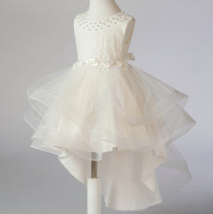Flower Girl Dress Lace Pearl Wedding Dress Princess Dress Trailing Birthday Costume Party Holiday