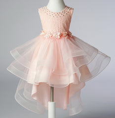 Flower Girl Dress Lace Pearl Wedding Dress Princess Dress Trailing Birthday Costume Party Holiday