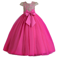 Flower Girl Dress Bow Princess Dress Birthday Costume Party Holiday Wedding