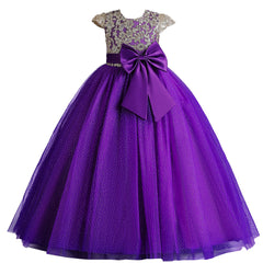 Flower Girl Dress Bow Princess Dress Birthday Costume Party Holiday Wedding