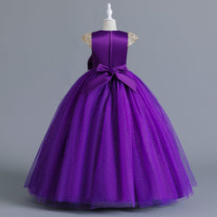 Flower Girl Dress Bow Princess Dress Birthday Costume Party Holiday Wedding