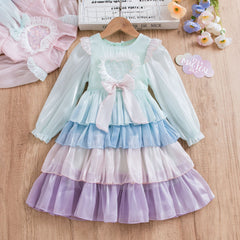 New Girl Dress Rainbow Toddler Princess Costume For Casual Wear Holiday Birthday Party