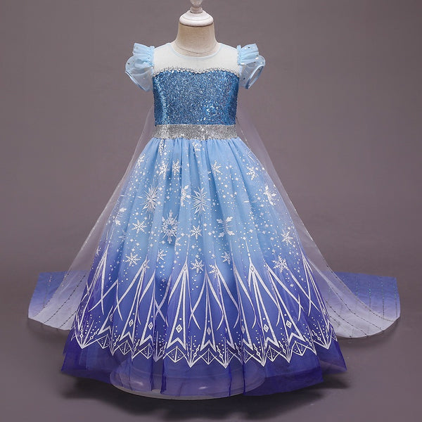 dress princess elsa Frozen 2 toddler Princess Costume Trailing Elsa Dress for Girls – ilovethedress