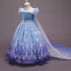 Frozen 2 toddler Princess Costume Trailing Elsa Dress for Girls