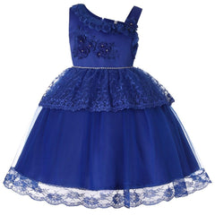 Flower Girl Dresses Lace Cute Princess Kids Formal Wedding Birthday Holiday Party