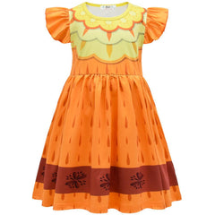 New Encanto Inspired Cosplay Flutter Sleeve Girl Costume Dresses