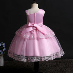 Flower Girl Dresses Lace Cute Princess Kids Formal Wedding Birthday Holiday Party