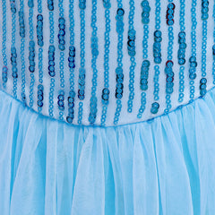 Frozen 2 Elsa Princess Sequins Girls Costume Dresses with Crown wand Cosplay Party Holiday.