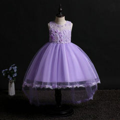 Flower Girl Dresses Toddler Kids Princess Wedding Formal Tulle Holiday Party Trailing Dresses