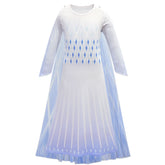 Frozen 2 Girls Elsa Princess Long Sleeve Cosplay Costume Dresses With Cape For Party Holidays