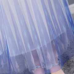 Frozen 2 Girls Elsa Princess Long Sleeve Tulle Cosplay Costume Dresses with Cape For Party Holidays