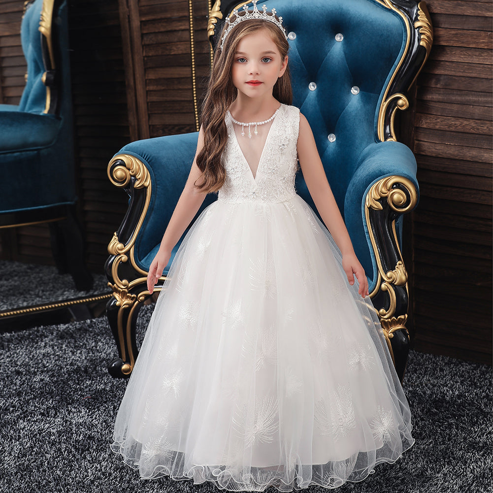 Girl Dresses Wedding Formal Ball Gown Birthday Holiday Party Bridesmaid Prom