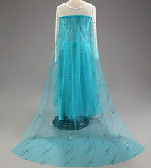 Frozen Elsa Princess Girls Costume Dresses With Tailing Cape.