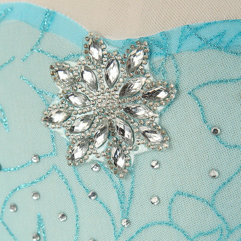 Frozen Elsa Princess Girls Costume Dresses With Tailing Cape.
