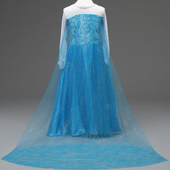 Frozen Elsa Princess Girls Costume Dresses With Tailing Cape.