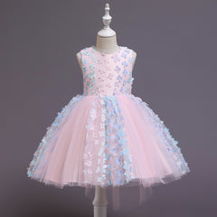 Baby Toddler Butterfly Long Mesh Flower Girl Dresses
