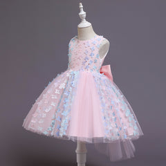 Baby Toddler Butterfly Long Mesh Flower Girl Dresses