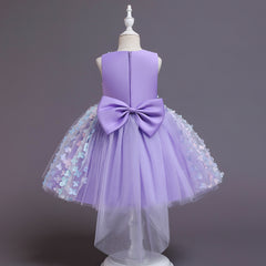 Baby Toddler Butterfly Long Mesh Flower Girl Dresses