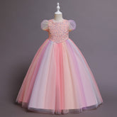Girl Formal Sequins Wedding Dresses Ball Gown Birthday Holiday Party Bridesmaid