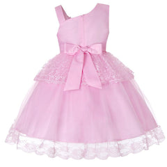 Flower Girl Dresses Lace Cute Princess Kids Formal Wedding Birthday Holiday Party