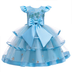 Flower Girl Dresses Ruffle Toddler Kids Knee Length Princess Wedding Formal Holiday Birthday Party