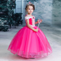 New Girl Costume Dresses Aurora Princess For Party Holiday Halloween Birthday