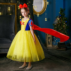 New Girl Costume Dresses Snow White Lace Up Princess Cosplay Party Holiday Birthday Fancy